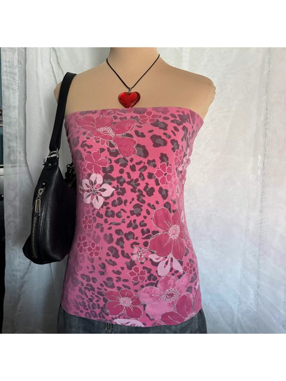 pink mcbling y2k tube top